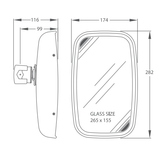 BRITAX MIRROR HEADS - BLACK ABS - MIRROR - TO SUIT RANGE OF VEHICLES